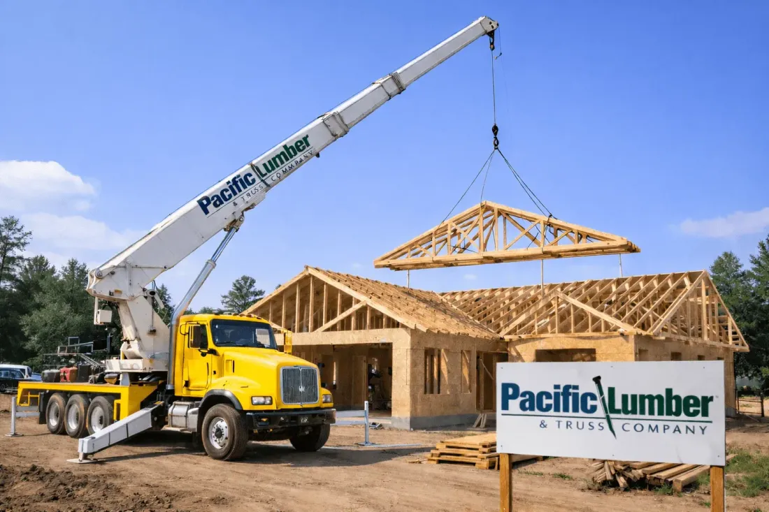 Crane delivery of trusses