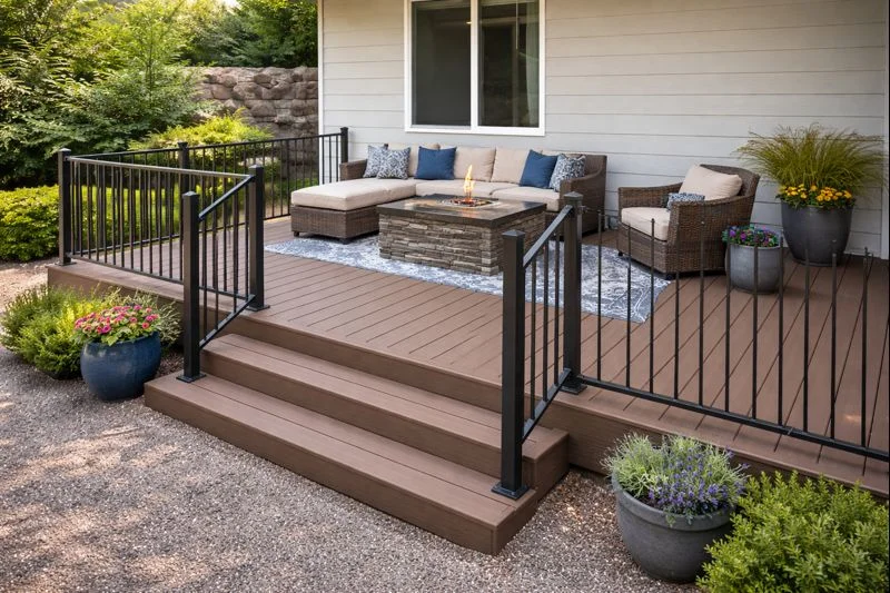 Exterior decking and railing