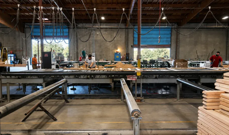 Roof truss on the Pacific Lumber production line