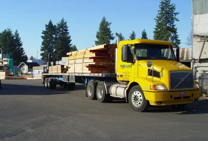 Loaded delivery truck