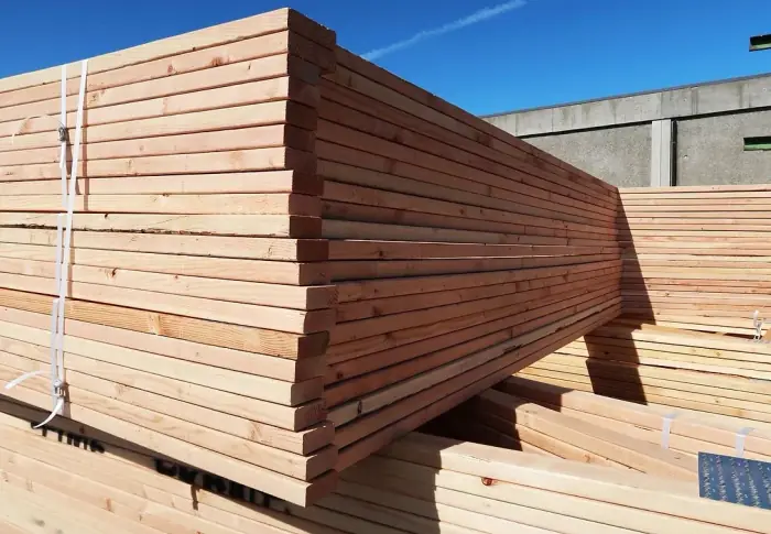 Pile of manufactured trusses
